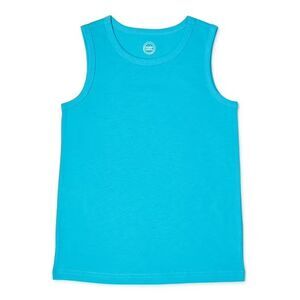 Wonder Nation Boys Kid Tough Solid Crew Neck Tank Top Size XXL/2XG (18) Blue